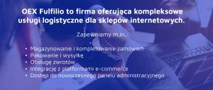 Banner reklamujący usługi OEX Fulfilio dla e-commerce